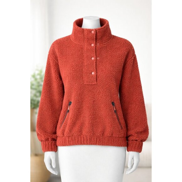 Vital Life Sport Sweaters - Vital Life Sport Sherpa Pullover Women 3XL Half Snap Fleece Pockets NWT